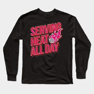 Serving Heat All Day Volleyball Long Sleeve T-Shirt